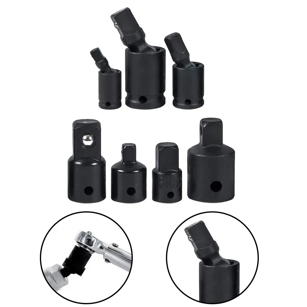 

7 Pcs Socket Adapter Universal Pneumatic Swivel Joint 1/4 3/8 1/2inch For Air Impact Power Wrench Repairing Tools Accessories