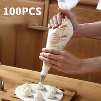 100pcs disposable thicken pastry bags cake cream jam decoration kitchen icing food preparation bags cup cake tools for baking