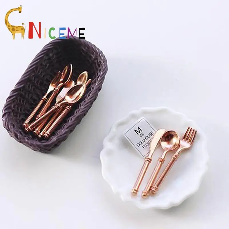 

9Pcs/set Vintage Dollhouse Miniatures Tableware Knife Fork Spoon Childrens Toy