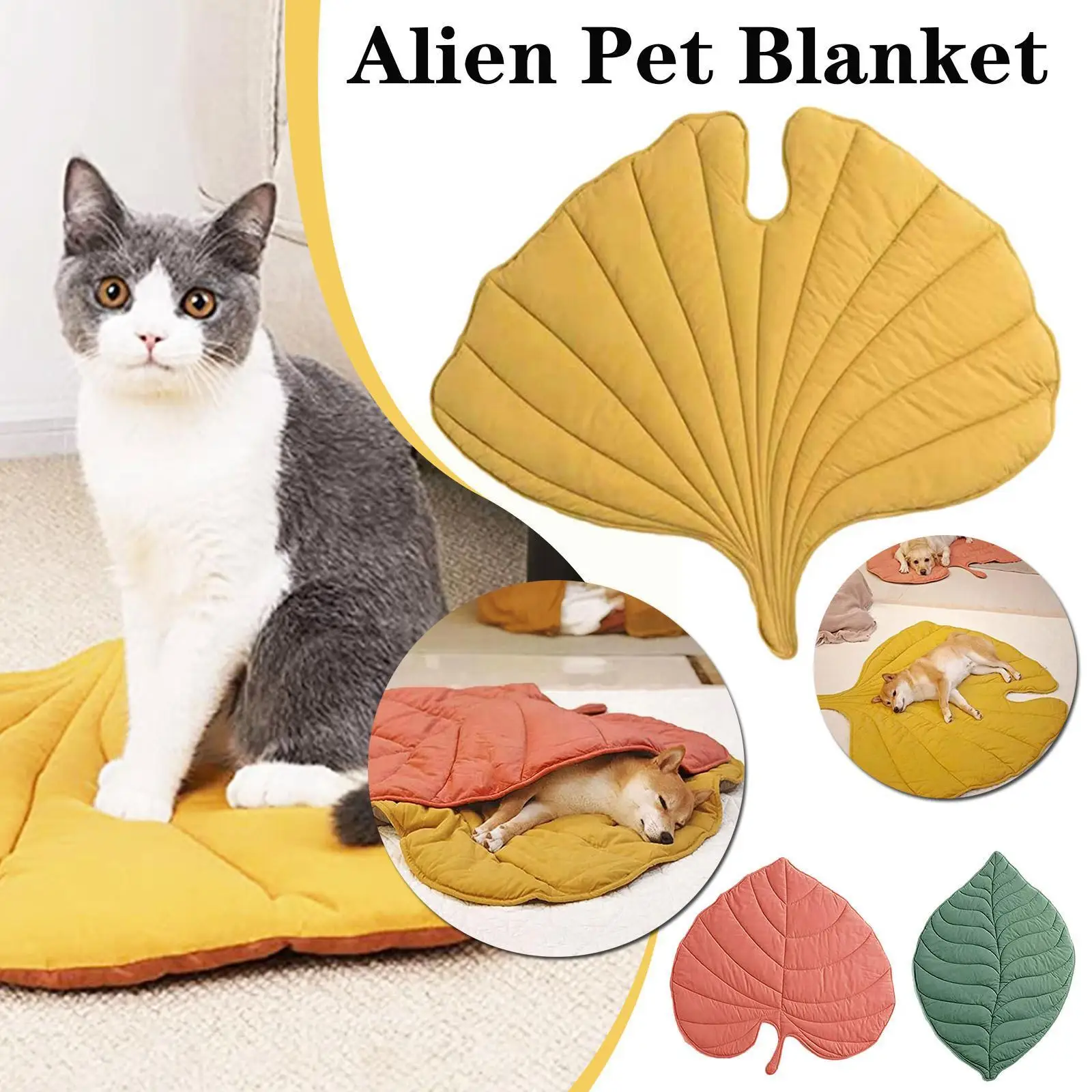 

3D Leaves Shaped Pet Blanket Cushion Household Dog Blanket Or Cat Blanket Warm And Soft Plush Blankets For Dog Cat Bed Couc K6S8