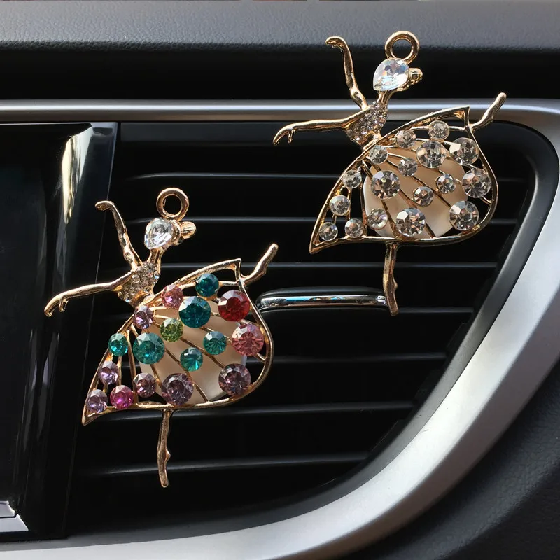

Diamond Ballet Girl 2 Perfume Decoration Car Air Outlet Clip Air Freshener Car Interior Car Aroma Diffuser Car Accessories