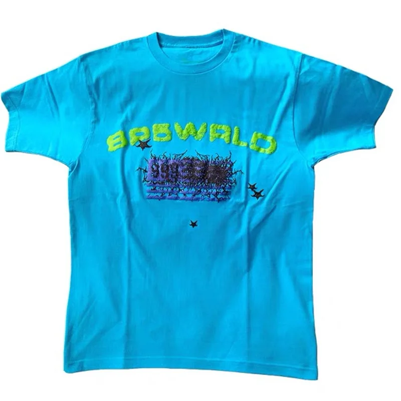 

Мужская и женская футболка из синей пены с принтом для молодых хулеев Sp5der 555555 Bp5wrld 1:1, Высококачественная Сетчатая футболка-паук