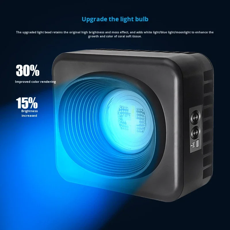 Фото Светильник для аквариума Jebao GSQ Smart Marine Coral Light с Wi-Fi управлением, антибликовый, многоцветный, полный спектр, для аквариумов с рыбами. №2