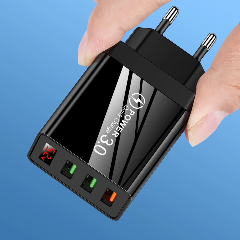 Зарядное устройство с 3 USB-портами и светодиодным дисплеем 5 В/3 А | Мобильные