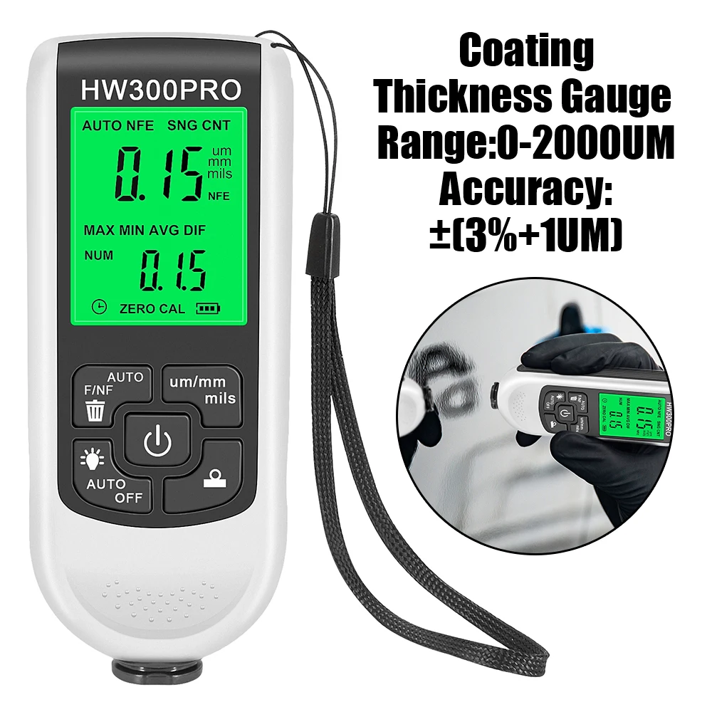 Прибор для измерения толщины автомобильного покрытия 0-2000 мкм