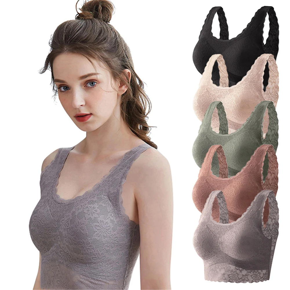 

Women Bras Bralette Top Sexy Lace Flowers Underwear Ladies Beauty U Shape Back Lingerie Sports Push Up Bra Cozy Chest Tube Top
