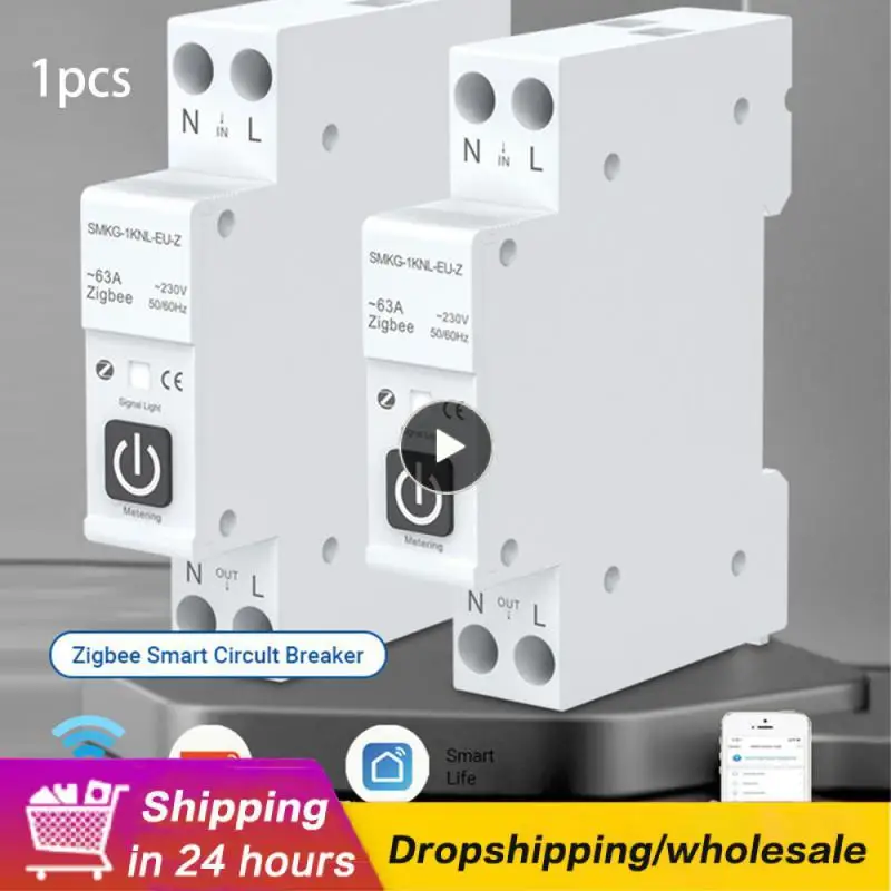 

1p 63a Din Rail Zigbee With Metering Smart Circuit Breaker Tuya