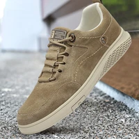 2022 new mens leather shoes lace up trendy and comfortable mens shoes outdoor british fashion mens high top sneakers moccasin