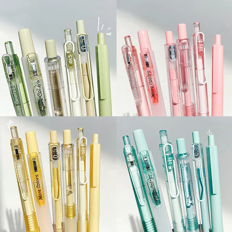 

6-Pack Press Gel Pen Color Highlighter Set School Student Writing Pen Set Stationery Supplies