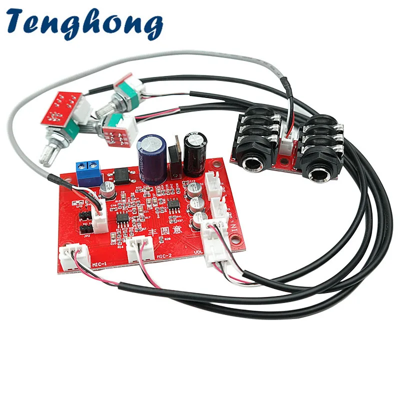 

Tenghong 2 Way Microphone Amplifier Board Moving Coil Electret Microphone Head Universal With NE5532 Pre-amplifier