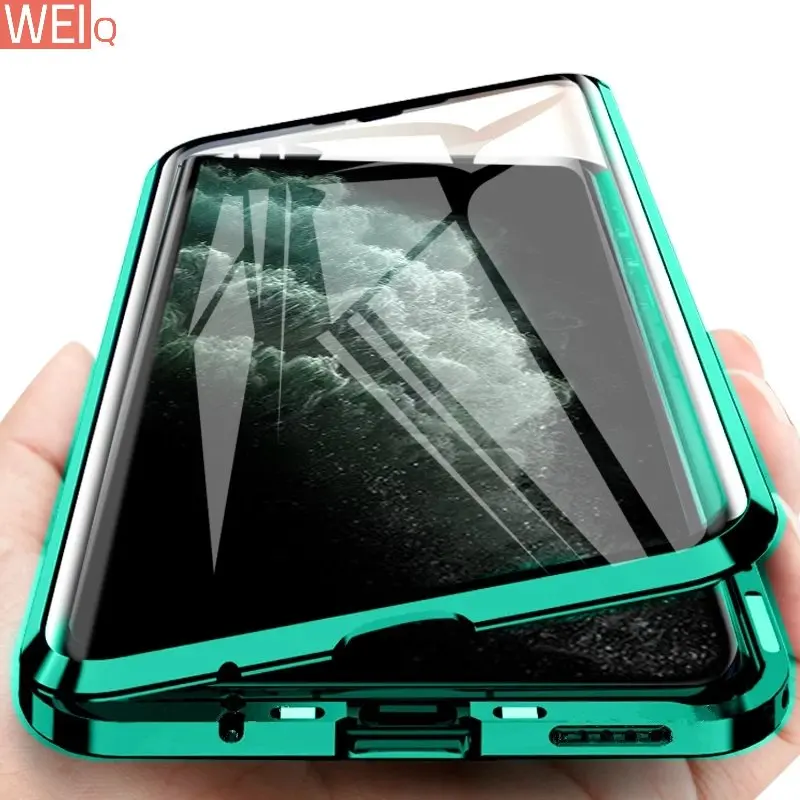 

Двухсторонний стеклянный чехол, магнитный металлический чехол для Samsung Galaxy S23 S20 S21 S22 Plus Note 20 S23Ultra S20 S21FE A71 A51 A50 A14