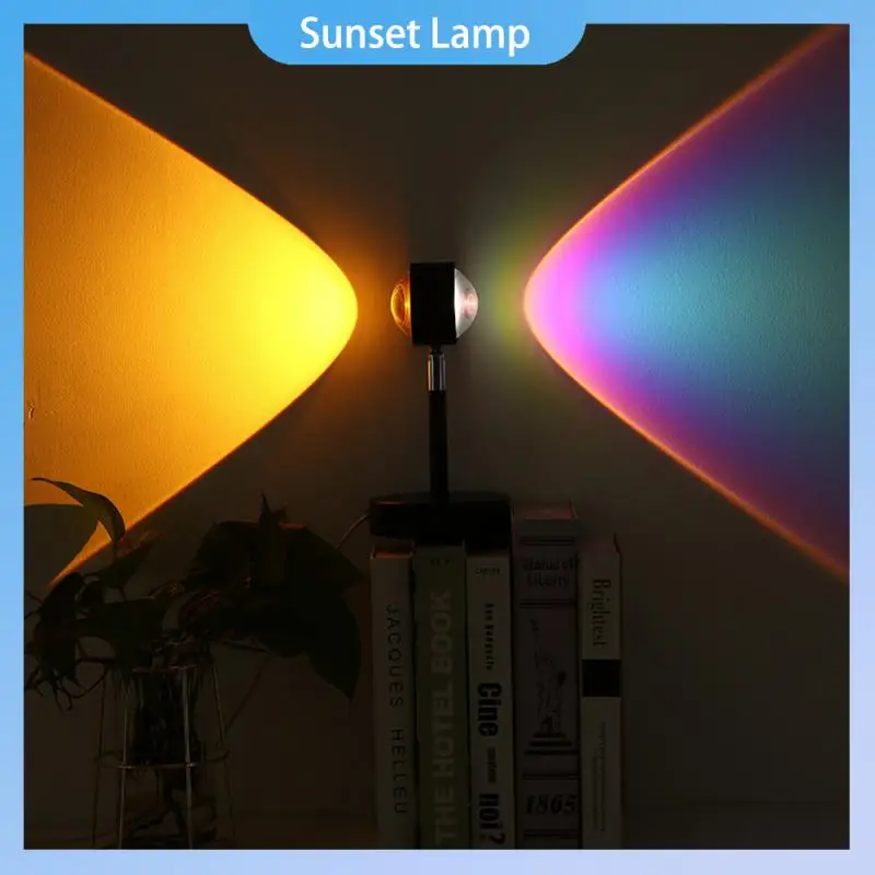 

Sunsets Lamp USB Rainbow Projector Atmosphere Night Light Home Decoration Photography Lighting Coffee Shop Wall Decor Lights HOT
