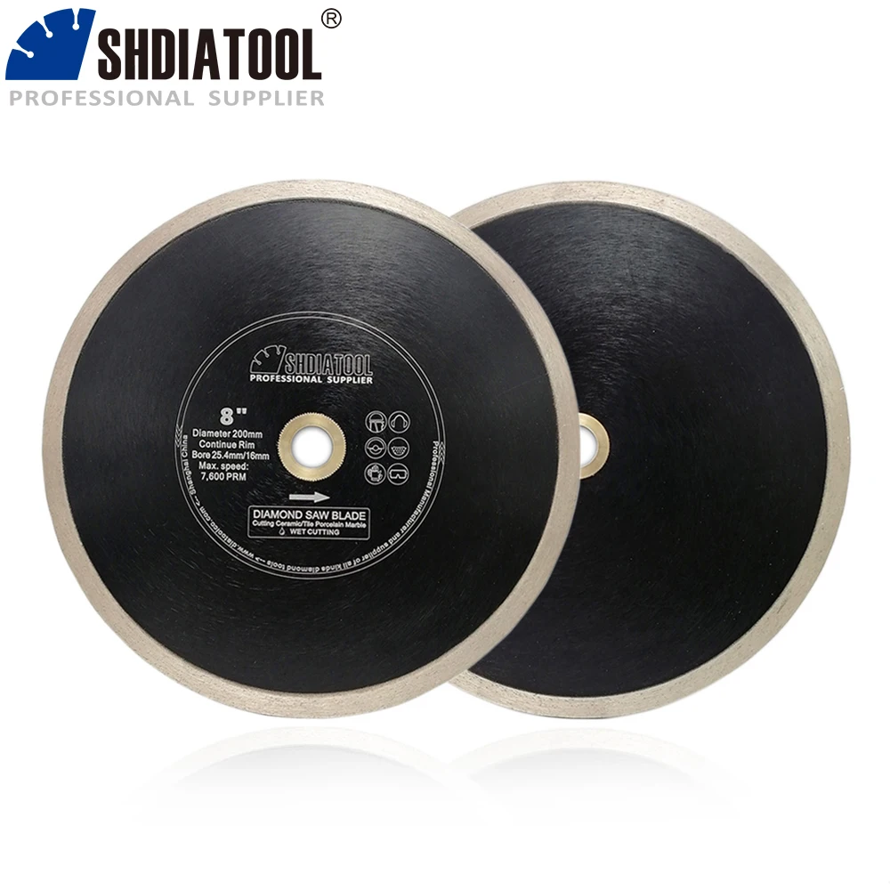 

SHDIATOOL 2 шт. диаметр 200 мм/8 "или 250 мм/10" Горячий прессованный край Алмазная Пила Лезвия фарфоровая плитка керамический диск для резки мрамора