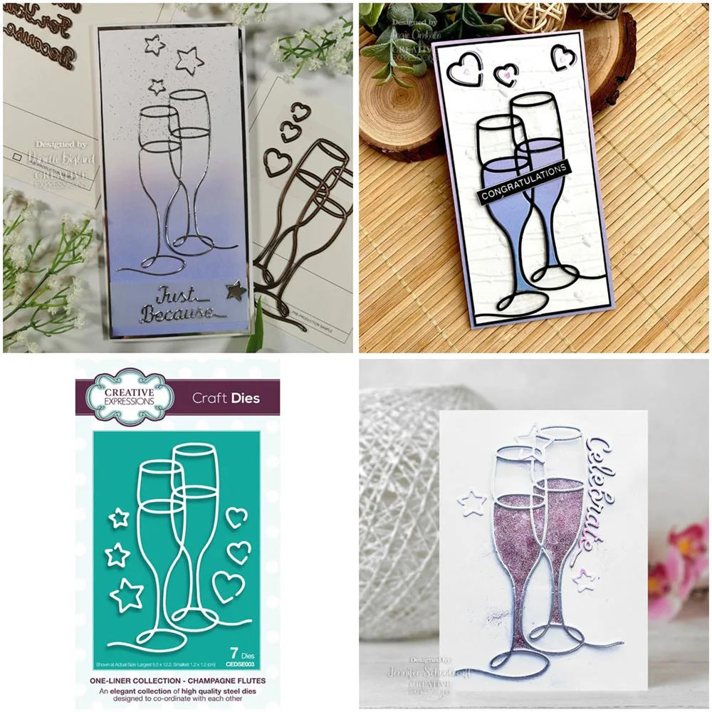 Два стакана для вина металлические Вырубные штампы «сделай сам» Скрапбукинг Фотоальбом декоративное тиснение бумажная карточка набор штампов Craf Новое поступление 2022