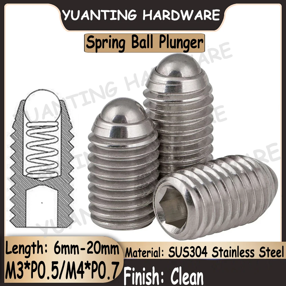 

5 шт.-10 шт., шестигранные винты M3 M4 SUS304 из нержавеющей стали