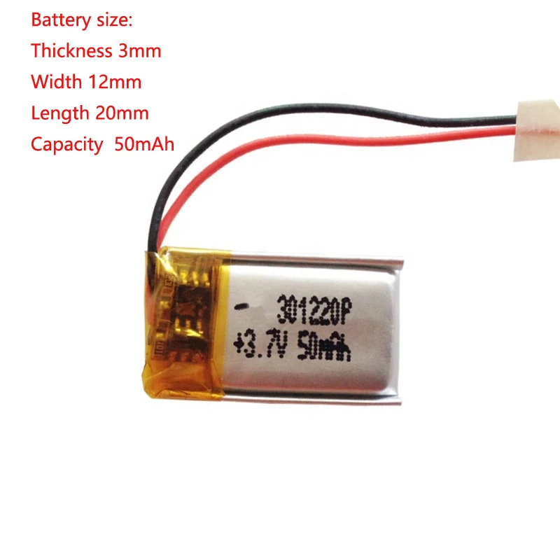 

Small 301220 Lithium Polymer Battery 3.7v 40mah Lipo For Bluetooth Headset
