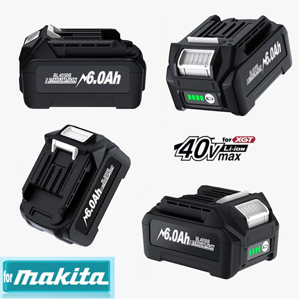 

6Ah For Makita 40V MAX XGT li-ion Battery BL4050 BL4025B BL4025 XGT40V 191B26-6 Electric Drill Screwdriver Rechargeable Battery