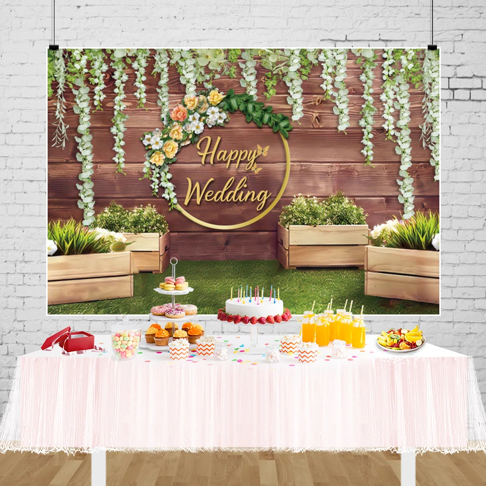 

Laeacco Фотофон цветы романтическая сцена трава газон фон для студии свадебный душ фотосъемка