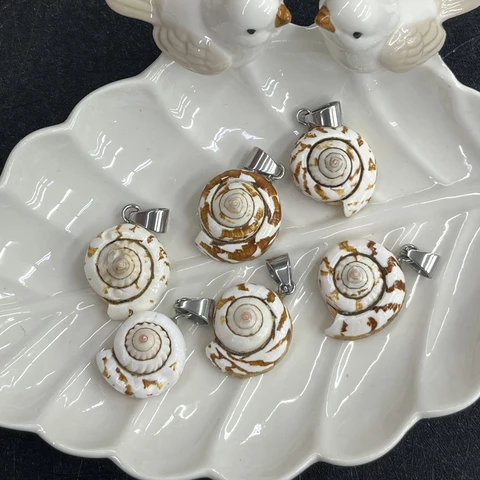 Подвески из ракушек, цинковый сплав, 20 шт.