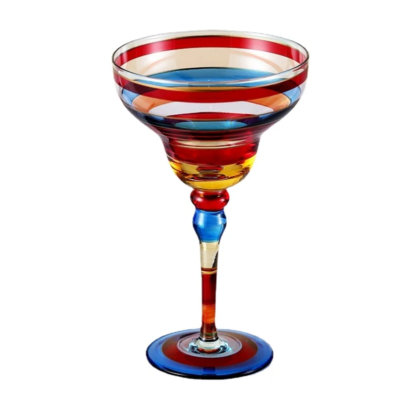 

Colored Margaret Wine Glass Crystal Glass Hand-painted Cocktail Glass Alicia Home Goblet Drinking Glasses