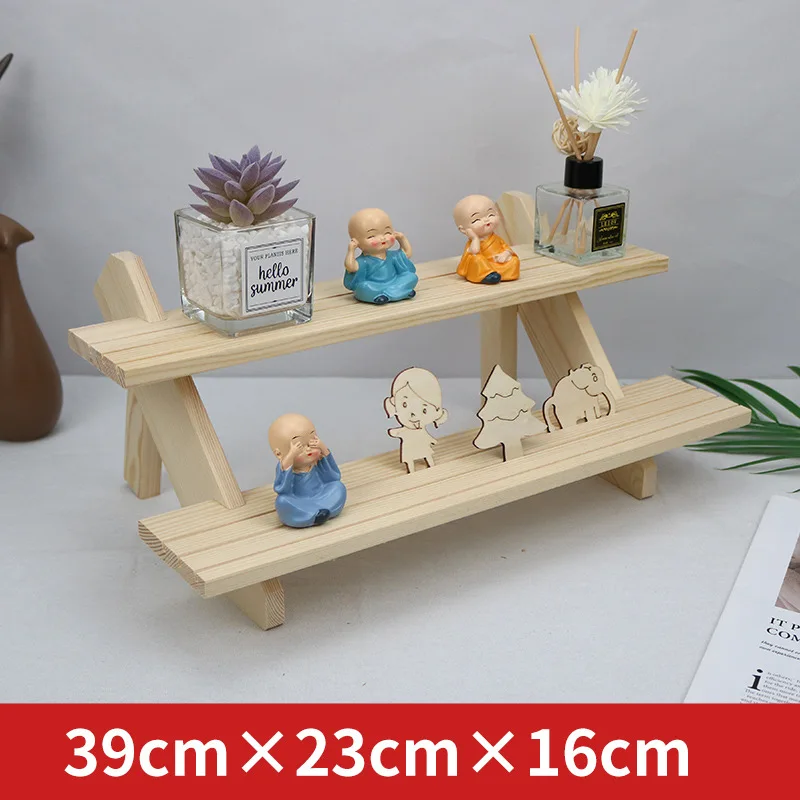 Multi-Layer Wooden Earring Display Rack Stand Desktop Storage Shelf Wooden Ladder Detachable Multi-Purpose Plant Flower Stand images - 6