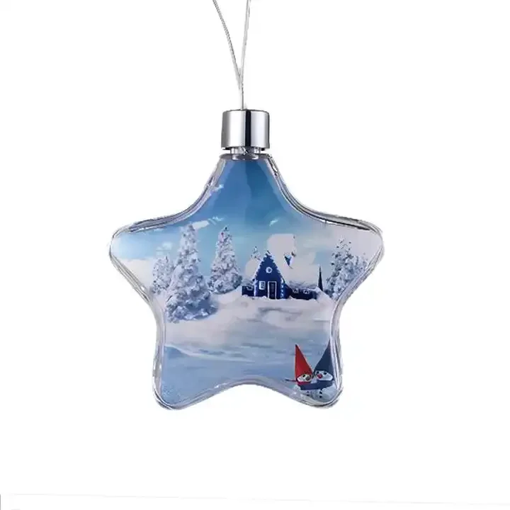 

10pcs Top quality Star Shape Plastic and Aluminum Christmas Ball Sublimation Christmas Ornaments Blanks for custom Printing