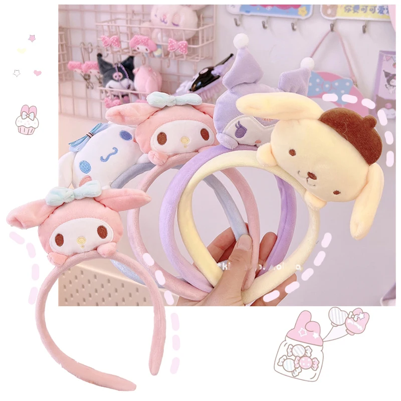 

Милый мультяшный плюшевый фантазийный My Melody Cinnamoroll Kuromi Purin Dog аниме трехмерная повязка на голову милый подарок для девушек