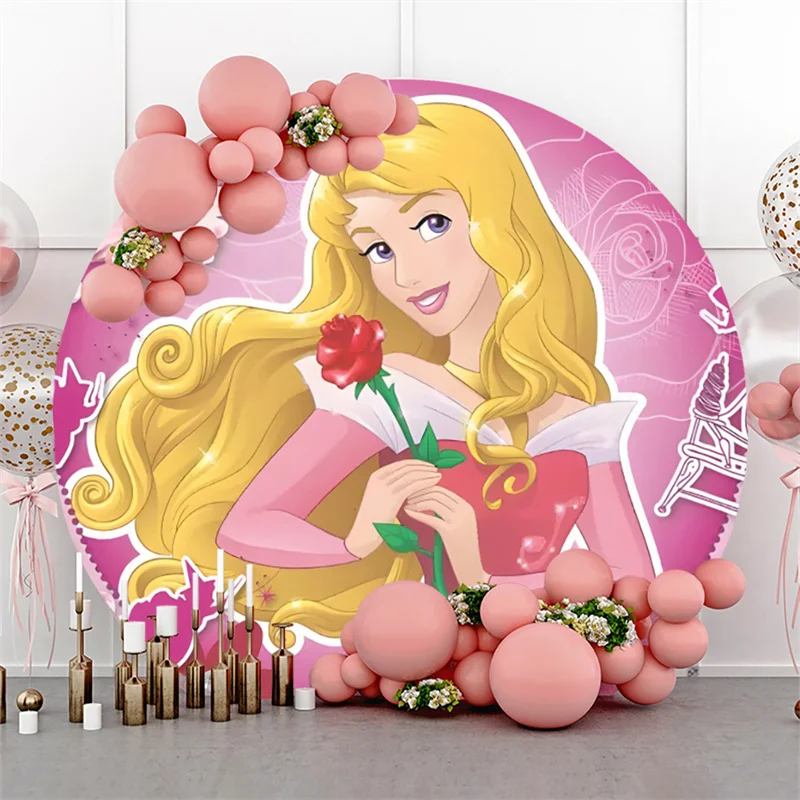 

Пользовательский фон для студийной фотосъемки с изображением диснеевских принцесс, декор для детского дня рождения, праздничные фоны для в...