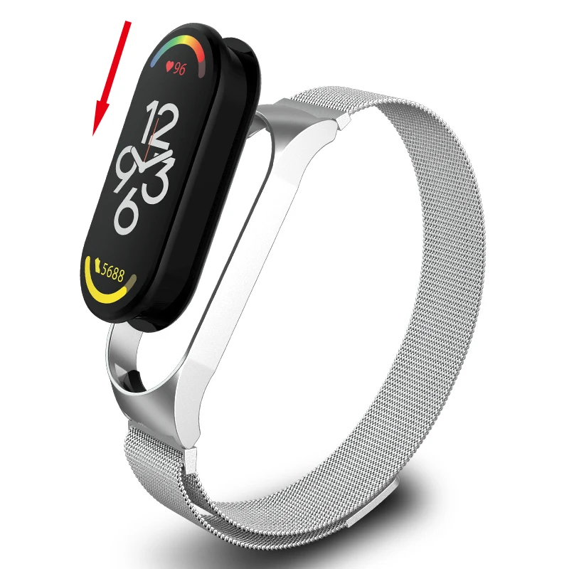 Браслет с магнитной петлей для Xiaomi Mi Band 7 6 5 аксессуары смарт-браслета