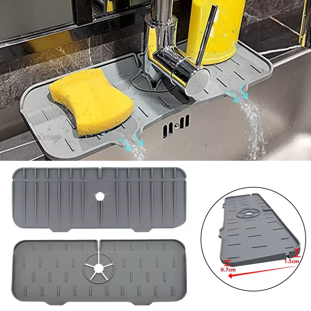 

Silicone Kitchen Faucet Absorbent Mat Sink Sponge Holder Foldable Sink Drainer Bathroom Countertop Protector kitchen Organizer