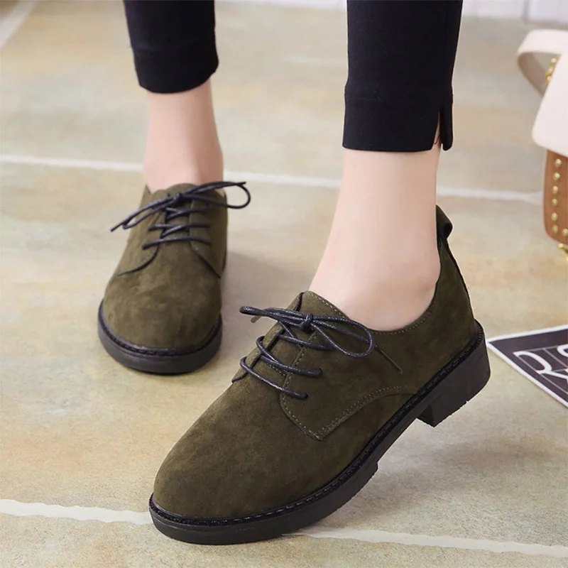 

Women Brogue Shoes Lace Up Casual Shoes Faux Suede Oxford Shoes Woman Flats Black Platform Shoes Creepers Zapatos Mujer New 2022