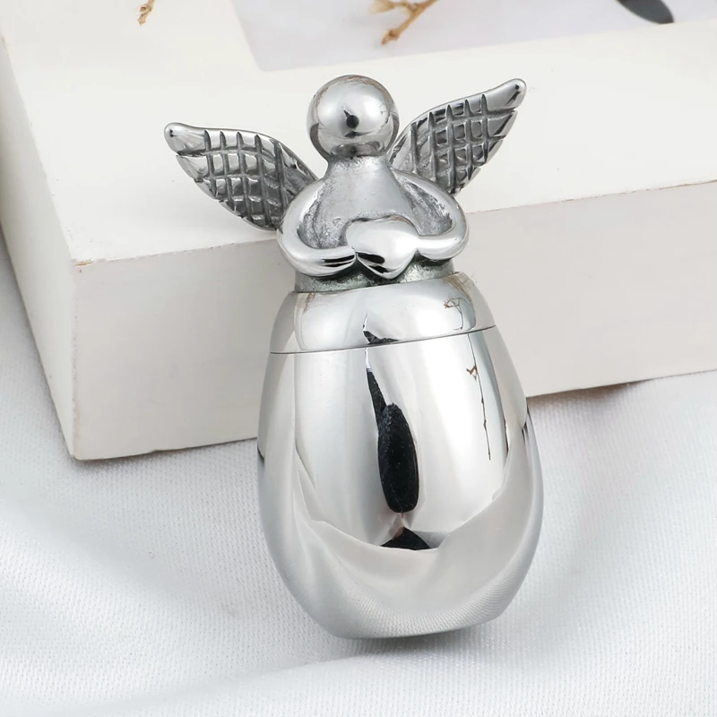 

Small Stainless Ashes Wings Urns Dog Pet For Cremation Ashes Angel Steel Holder Heart Urns Keepsake Memorial Cats Human Mini