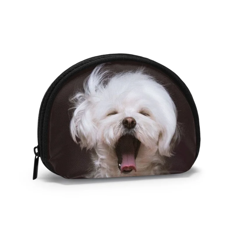 

Женский кошелек для мелочи с принтом в виде милых мальтийских собак