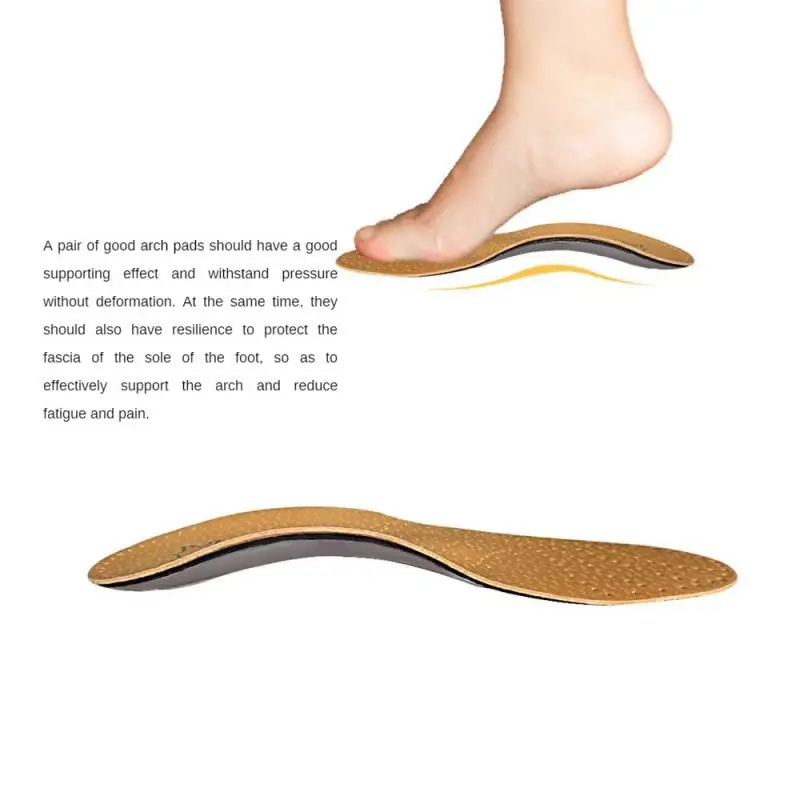 Кожаные ортопедические стельки с поддержкой свода стопы вставки из полиуретана