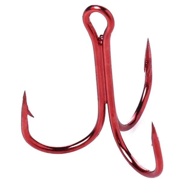 

2/4/6/8/10# Treble Fishing Hooks Sharp Round Bend Treble Hooks Strong Wide Gap High Carbon Steel Barbed Fish Hook for Fishing