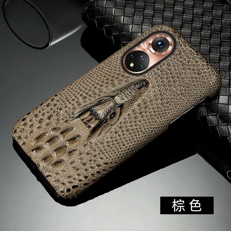 Crocodile Genuine Leather Mobile Phone Cases For Honor 50 Pro Luxury Full Protection Cover For Honor50 Se 360 Full Coque Case