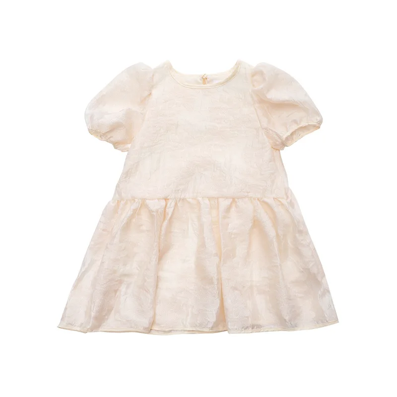 

Net red foreign style children's spring clothes 2021 new Korean version fashion girl treasure lace puff sleeve princess dress