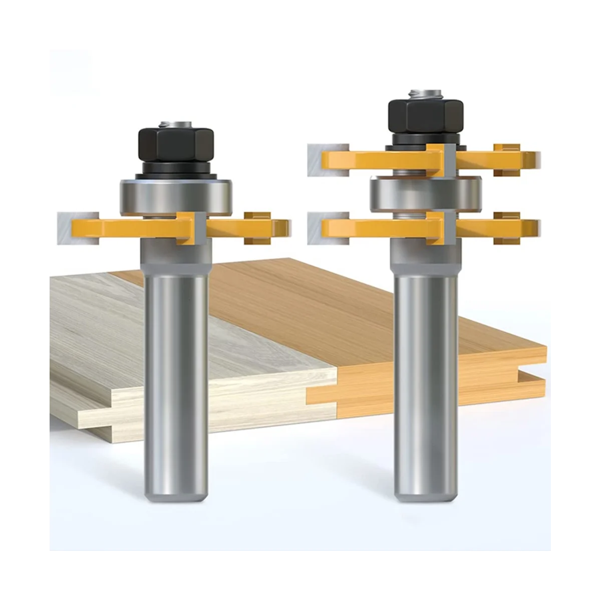 

2Pcs 8Mm Joint Assembly Router Bit Set Tongue & Groove T-Slot Milling Cutter for Woodwork Cutting Tools
