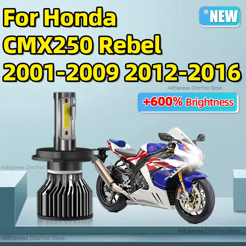 Светодиодные лампы для фар мотоцикла H4 6000K Honda CMX250 Rebel 2001 2002 2003 2004 2005 07 08 2006 2009 2012 2013