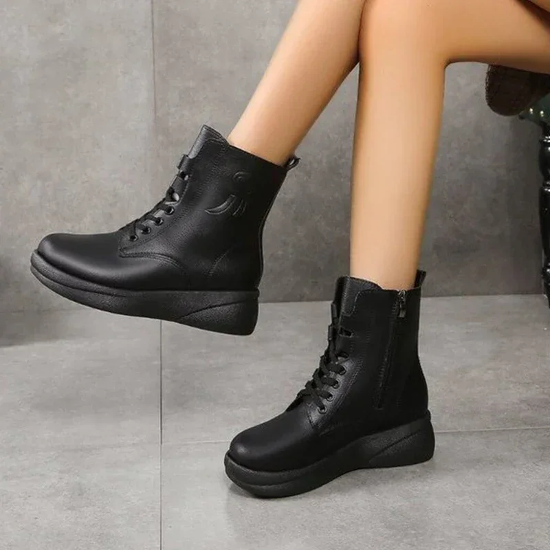 

Women Autumn Walking Casual Shoes Flats Platform Sport Cozy Sneakers Shoes 2024 Pu Leather Fashion Walking Mujer Running Zapatos