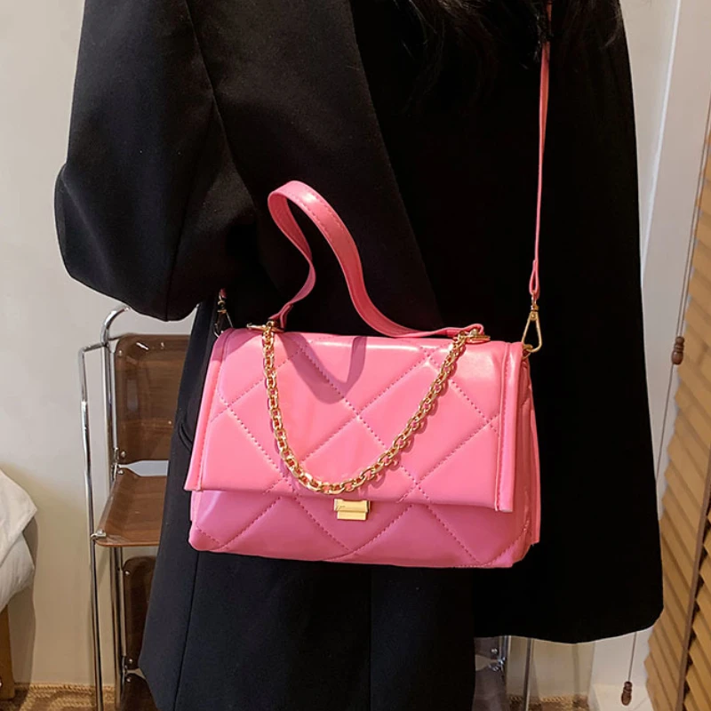 

Quilted PU Leather Small Crossbody Bags for Women Fashion Chain Shoulder Messenger Bag Lady Luxury Designer Handbag Clutch Purse
