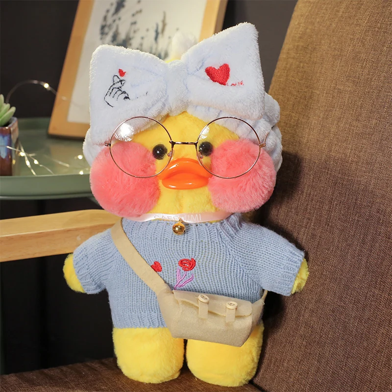 Kawaii 30cm Cute Lalafanfan Cafe Duck With Cloth Plush Toy Stuffed Animal Soft Doll Pillow Creative Birthday Gift For Children |
