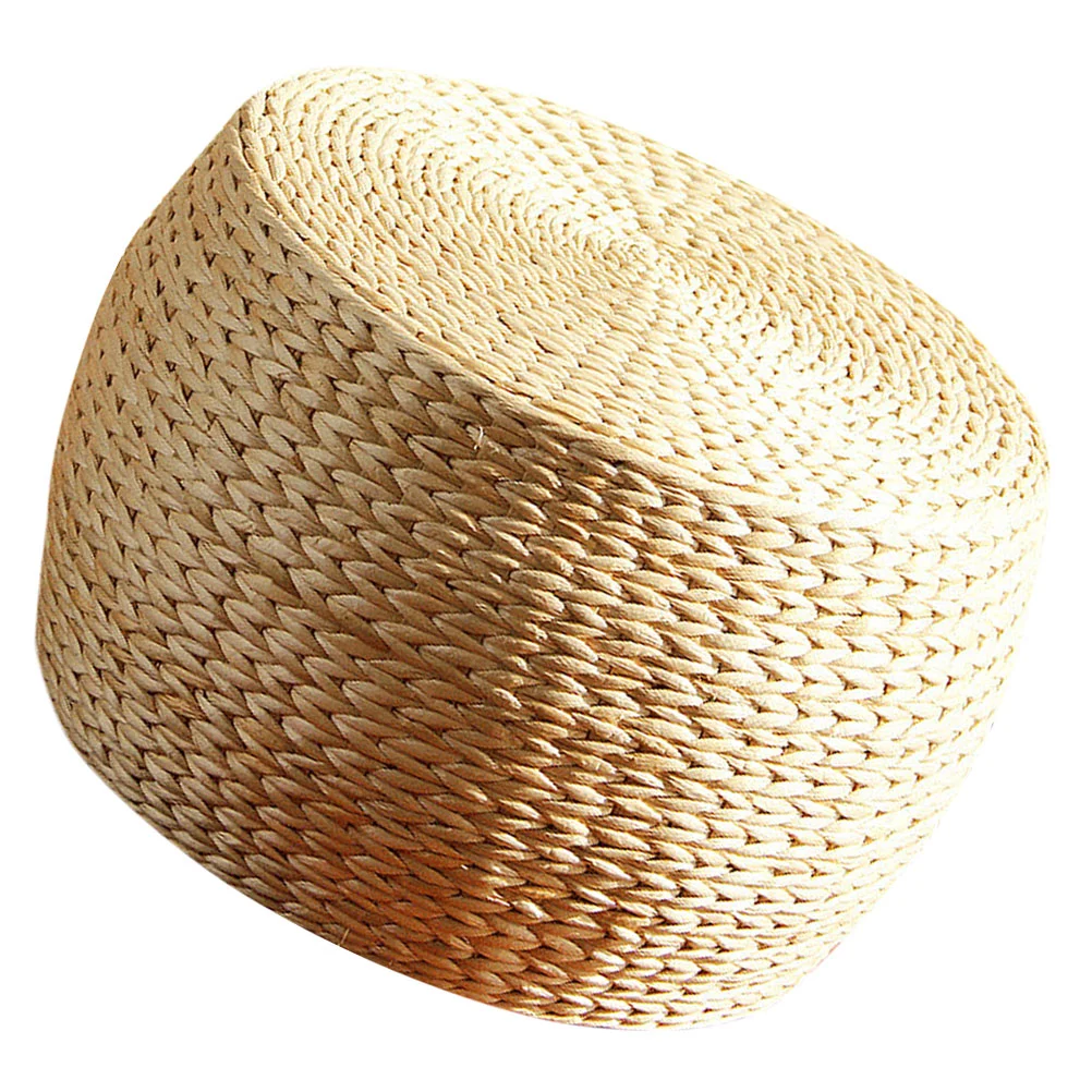

Grass Cushion Children Anti-skid Stool Round Footstool Jute Ottoman Small Weave