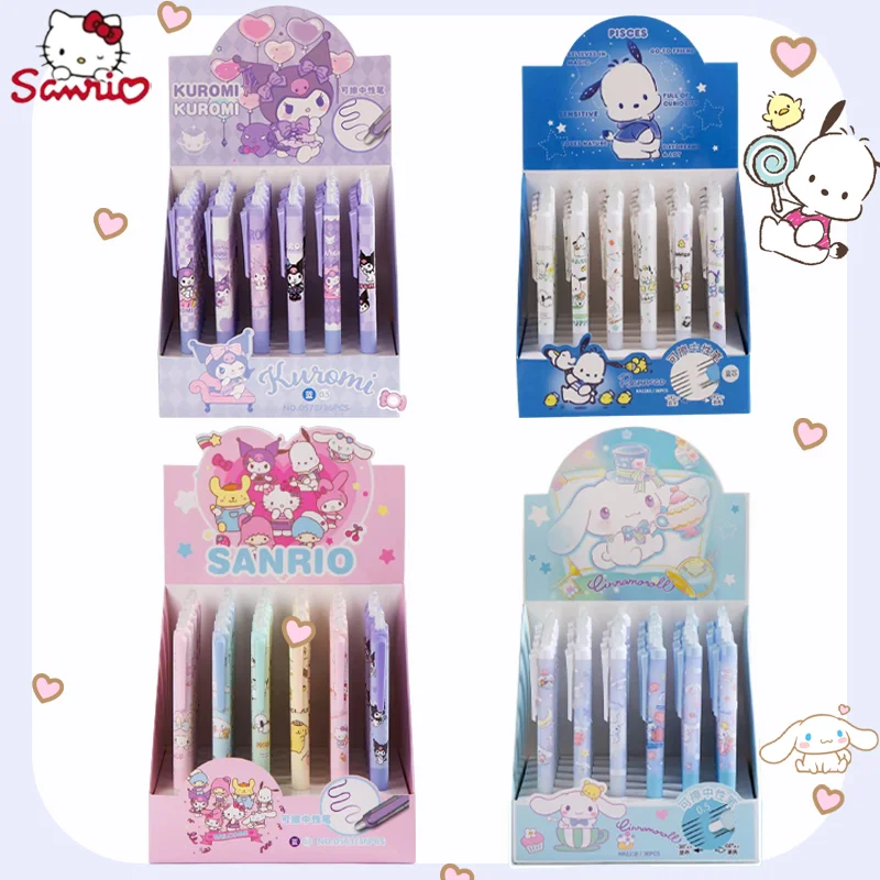 

Sanrio Kawaii Hello Kitty Anime Neutral Pen Kuromi Cinnamoroll My Melody Cartoon Erasable Blue 0.5mm Gel Pens Study Stationery