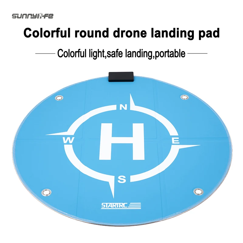 

Drone Landing Pad for DJI Avata/Mini 3 Pro/Mini 2/Mavic 2/Air 2S Accessories Foldable 55cm LED Light Colorful Parking Apron Nail