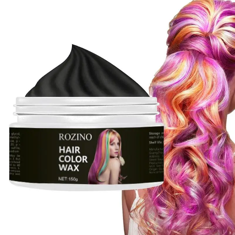 Unisex Temporary Hair Color Wax Mud Red Purple Grey Brown Black White Natural Instant Hair Color Cream For Diy