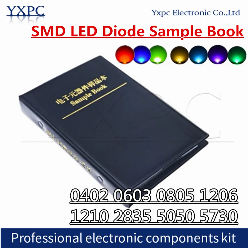 

SMD LED Diode Sample Book 0402 0603 0805 1206 1210 2835 5050 5730 Red/Green/Blue/White/Yellow/Warm White/Orange/Purple/Ice