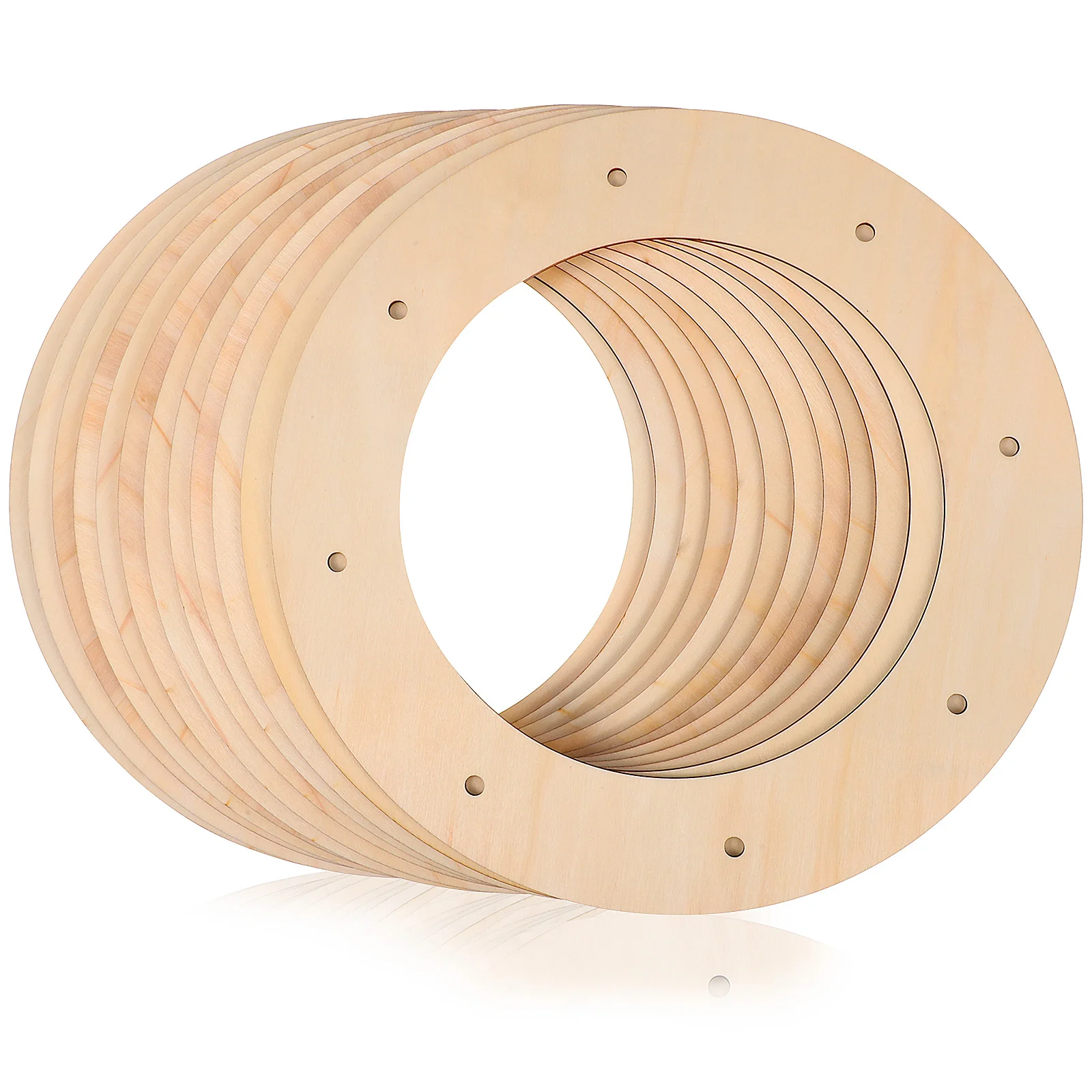 

12 Pcs Christmas Wreath Base Round Form Tool Rings Rack Wood Forms Crafts Wooden