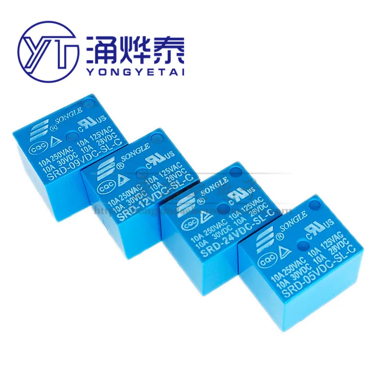 

YYT 10PCS Power Relay SRD-05VDC-SL-C SRD-12VDC-SL-C SRD-24VDC-SL-C SRD-09VDC-SL-C T73 5Pin 10A 250V