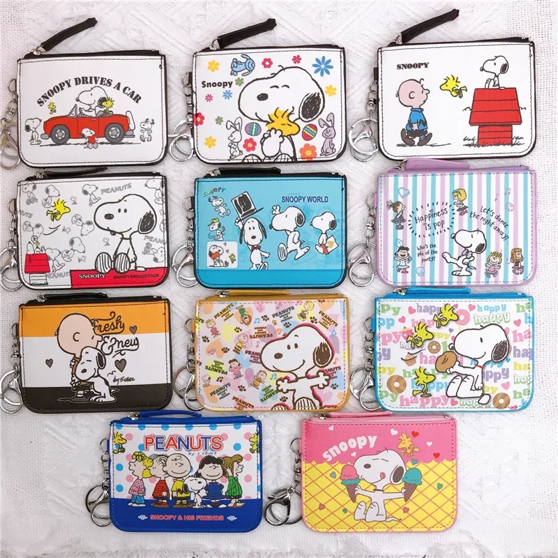 Кошелек для карт Snoopy из искусственной кожи с героями мультфильмов милый тонкий